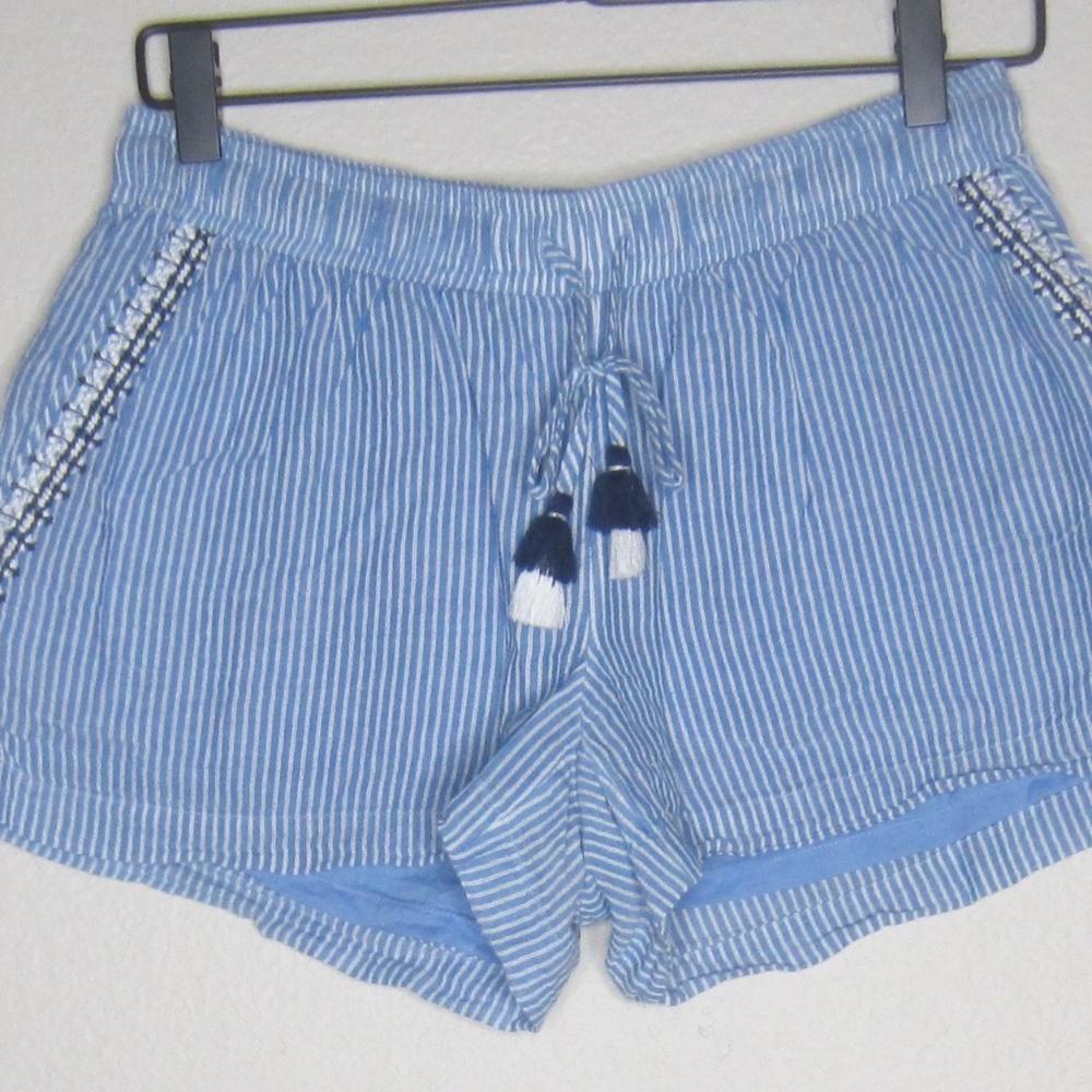 Vineyard Vines Shorts Striped Embroidered Tassel Boho Womens - Size Small